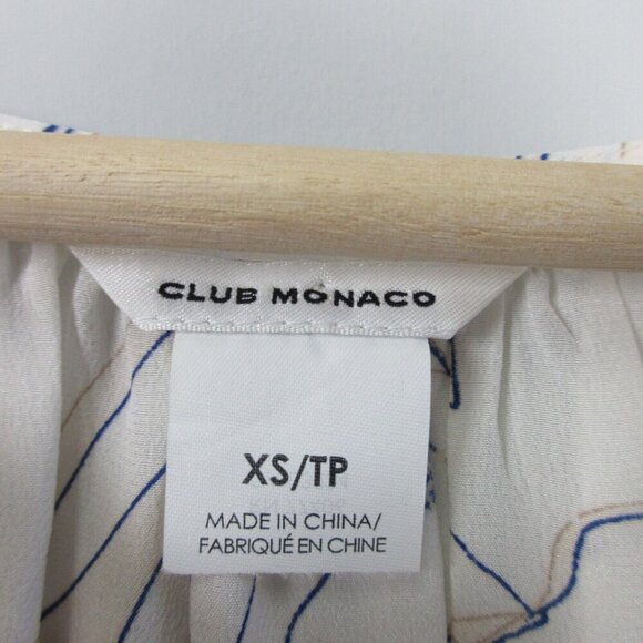Club Monaco Silk Blouse Top Women S Off White Balloon Sleeve Elegant Chic 82 - Picture 3 of 8